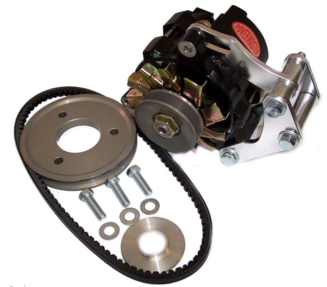 8-882 – POWERMASTER Alternator/ Generator, For Use With Big Block Chevrolet Engines Aluminum 12 Volt 100 Amp Black Wi...